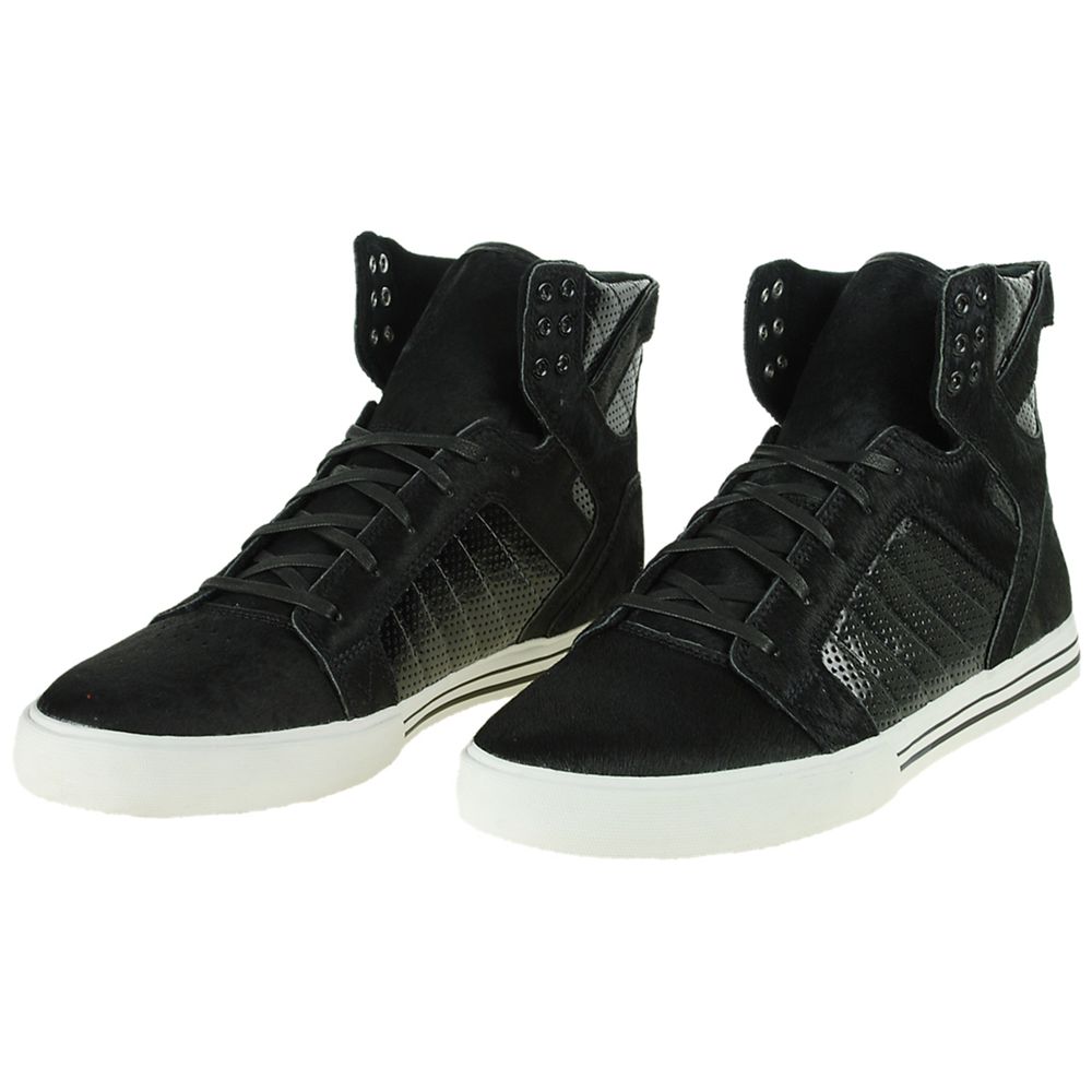 Baskets Montantes Supra SkyTop NS Noir Black Pony Fur Homme | EPD-89101288